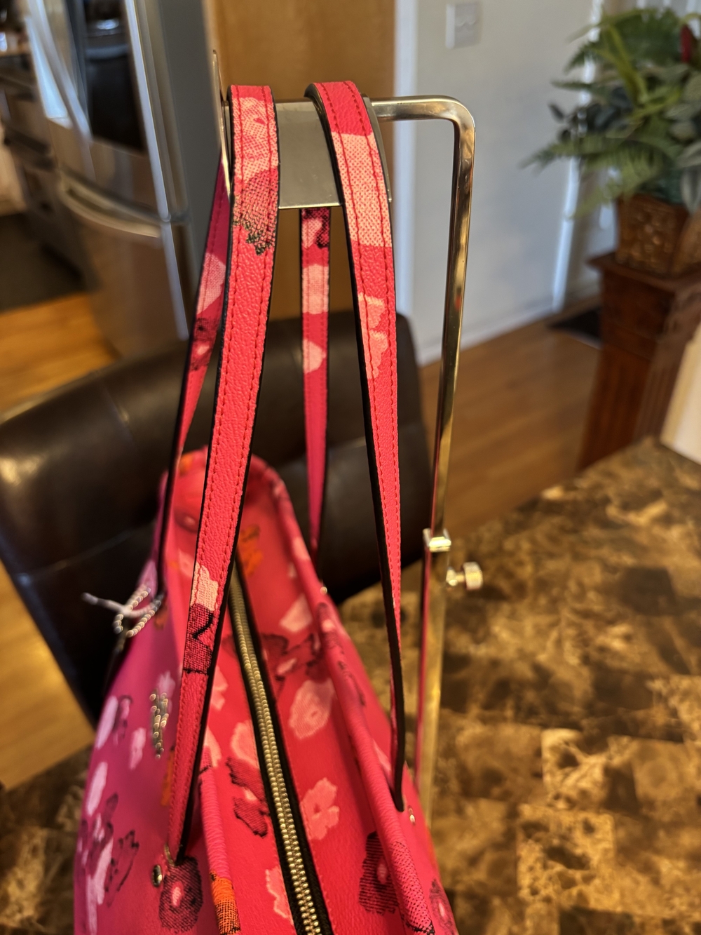 Coach Floral Print Limited Edition Pink Shopper Tote With Matching Wristlet 2pc. - Picture 5 of 16